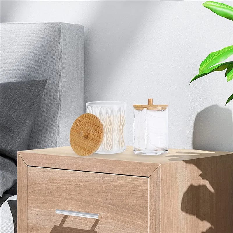 *Acrylic Qtip storage jar/ cotton buds / earbuds jars