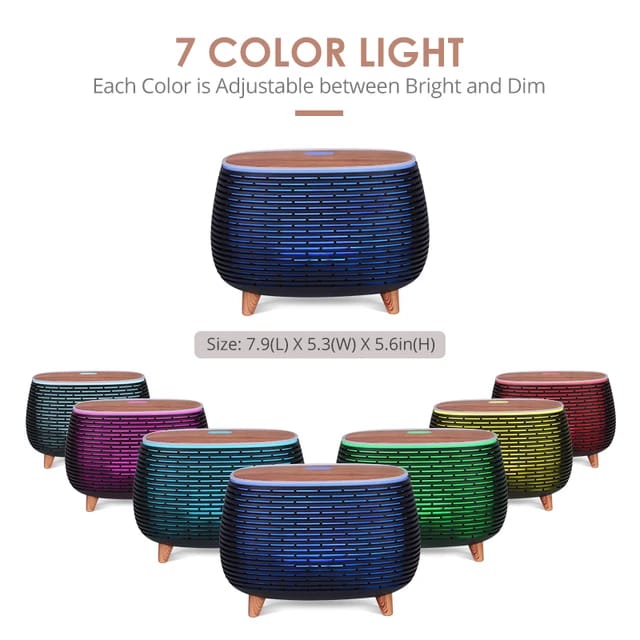 7 colour wood grain Ultrasonic Aromatherapy diffuser