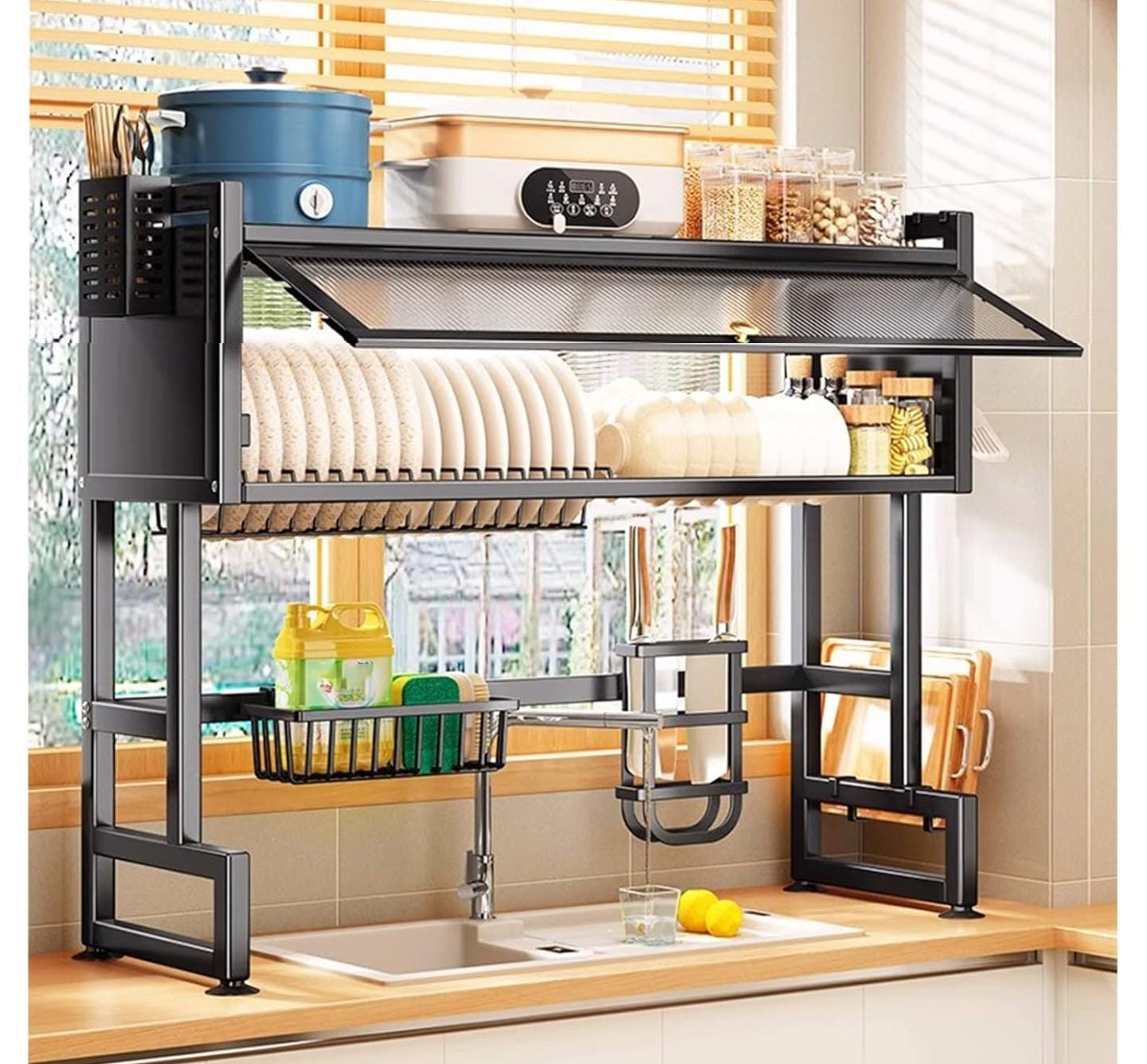Over the sink dish drainer