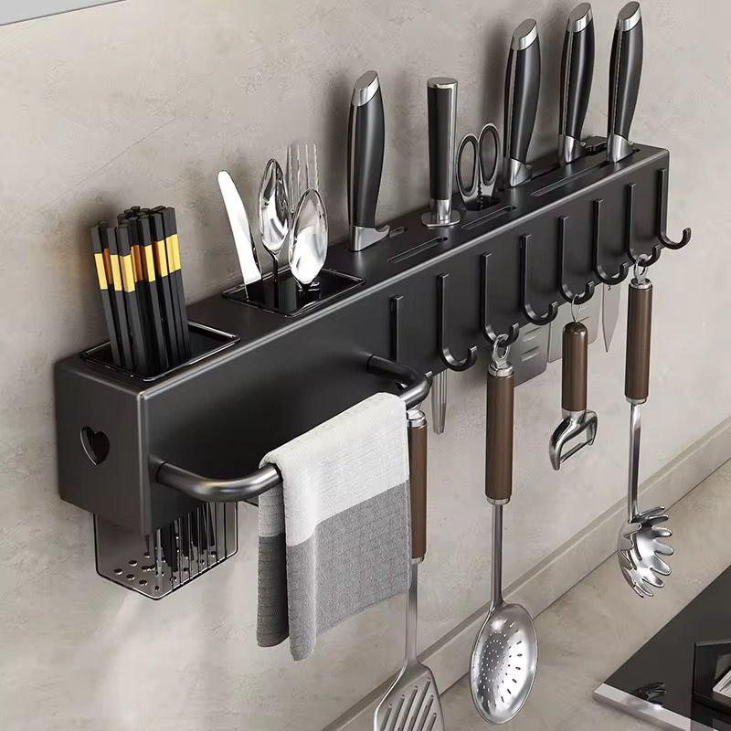 Multi functional carbon steel standing utensil holder