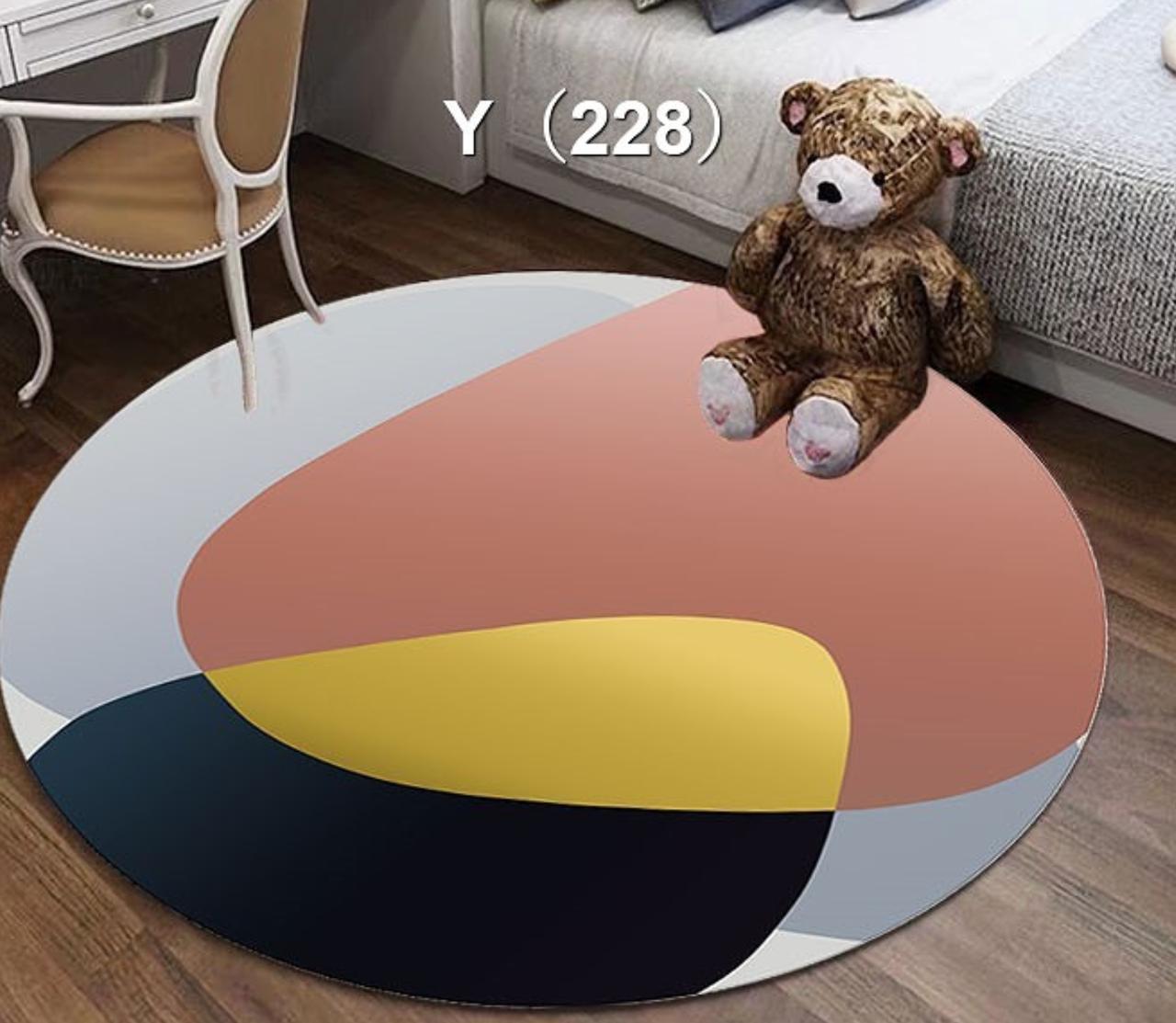 Round Mat ; Beautiful design, perfect for my living room, Bedside, Study room .The colors are vibrant and eye-catching, Great quality, durable . Size 120 cm