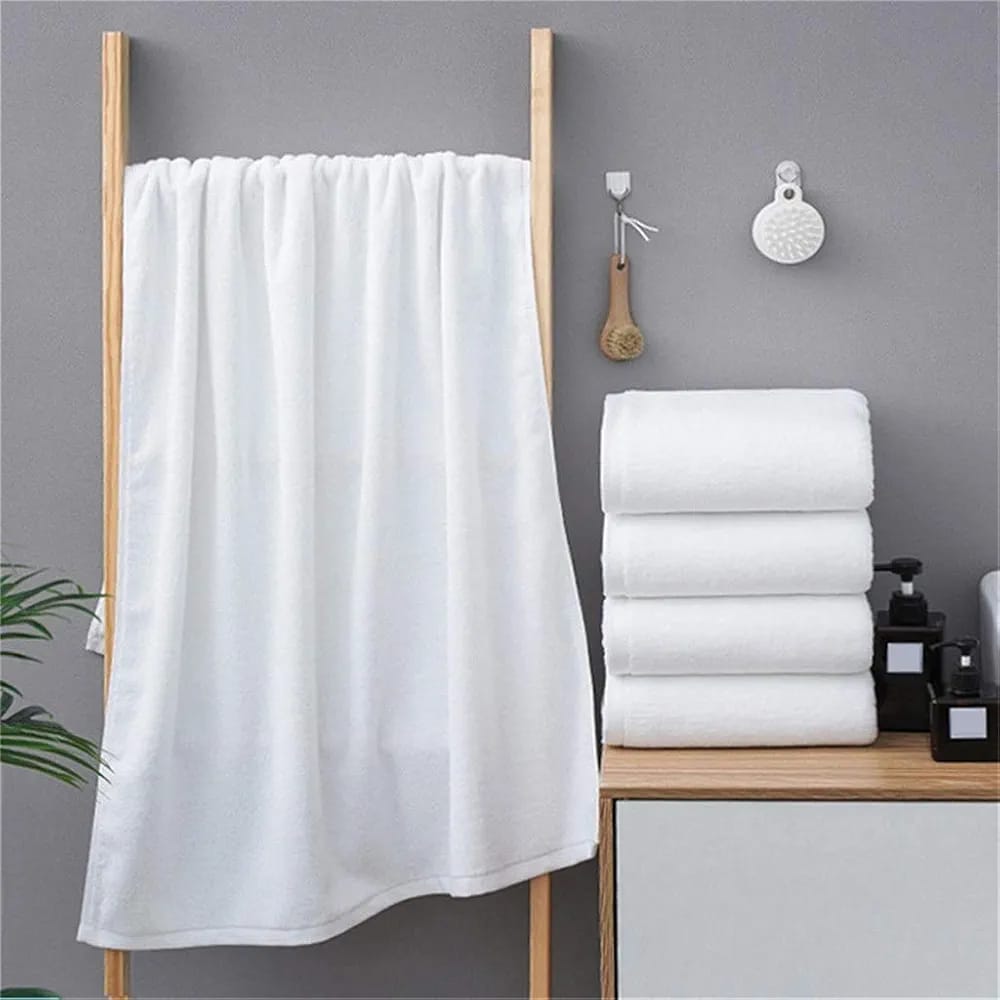 Camel White Large Bath Towel