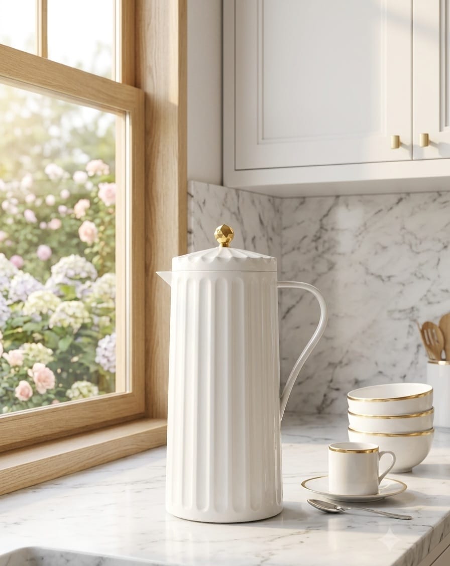 Vacuum flask with glass fill