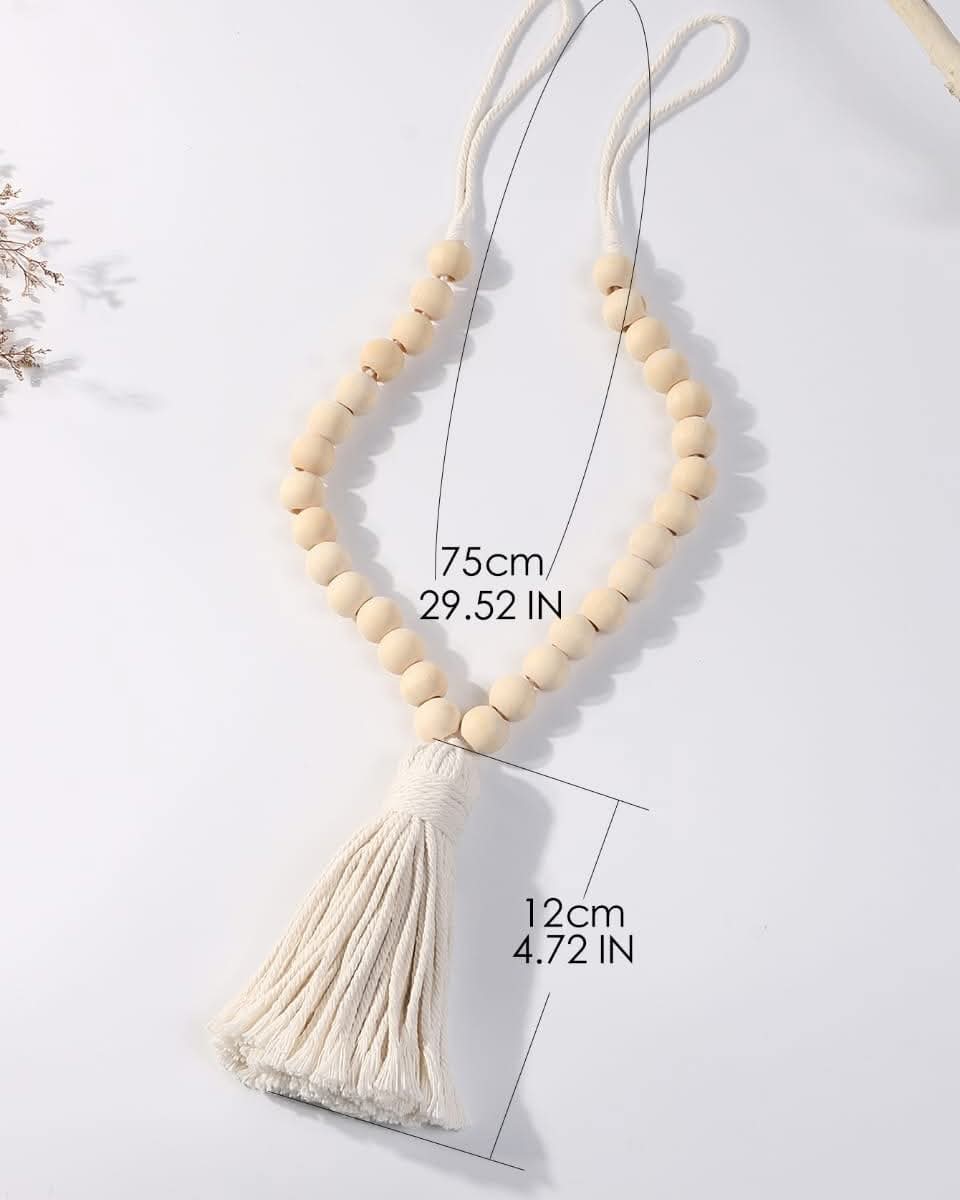 Macrame curtain tiebacks with tassel