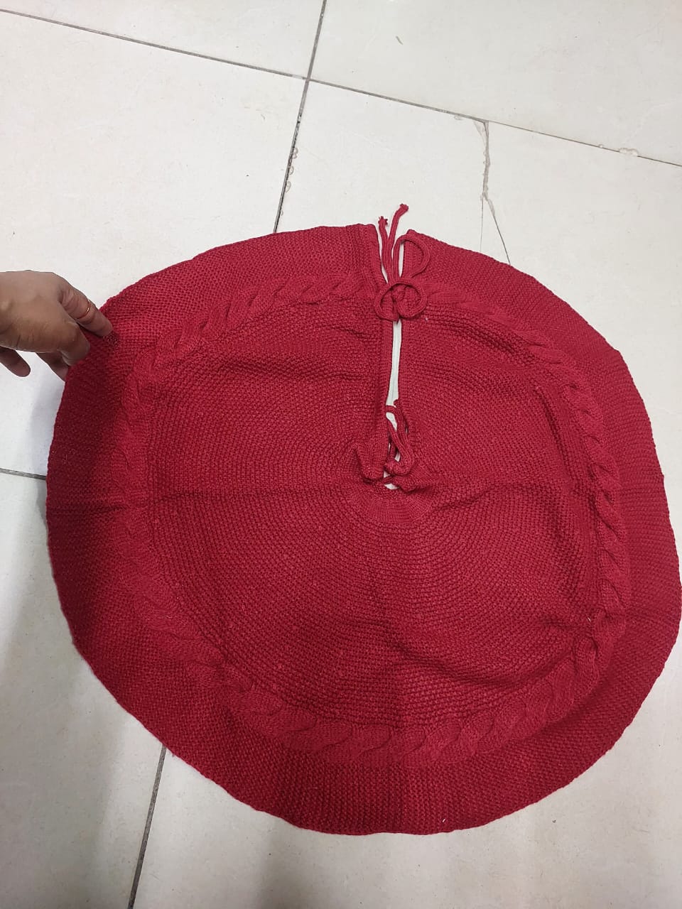 Knitted Christmas Tree skirt