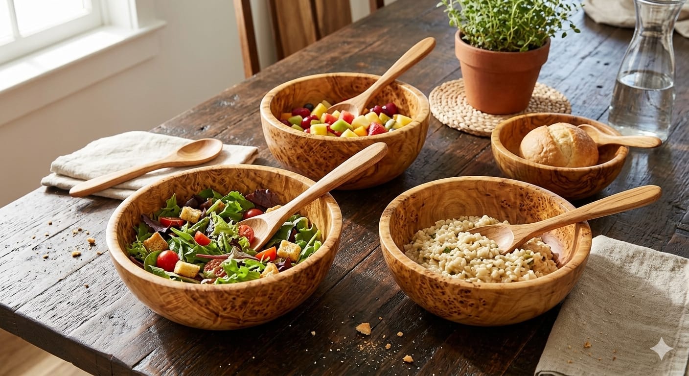 12 INCHES WOODEN CRAFTED BOWL