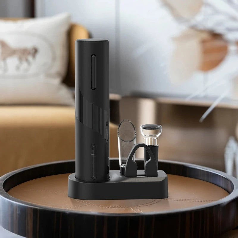 Electric Wine Opener Automatic Corkscrew Wine Beer Opener battery operated Bottle Opener Foil Opener Kitchen Bar Opener, with stand