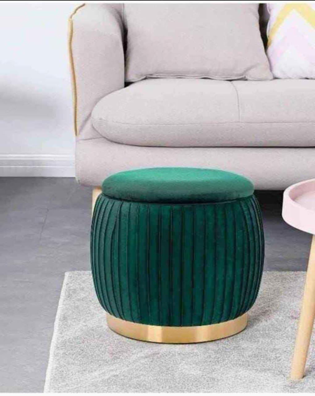 Luxury Velvet Storage Ottoman Stool