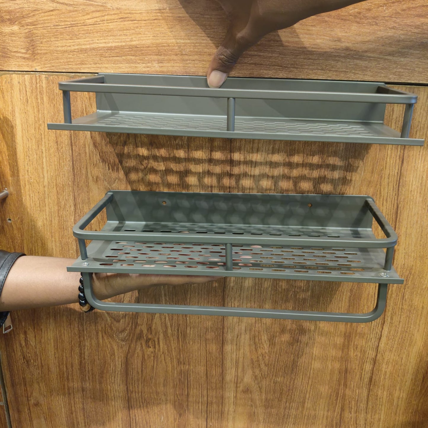Bathroom Wall Shelf with Towel Bar