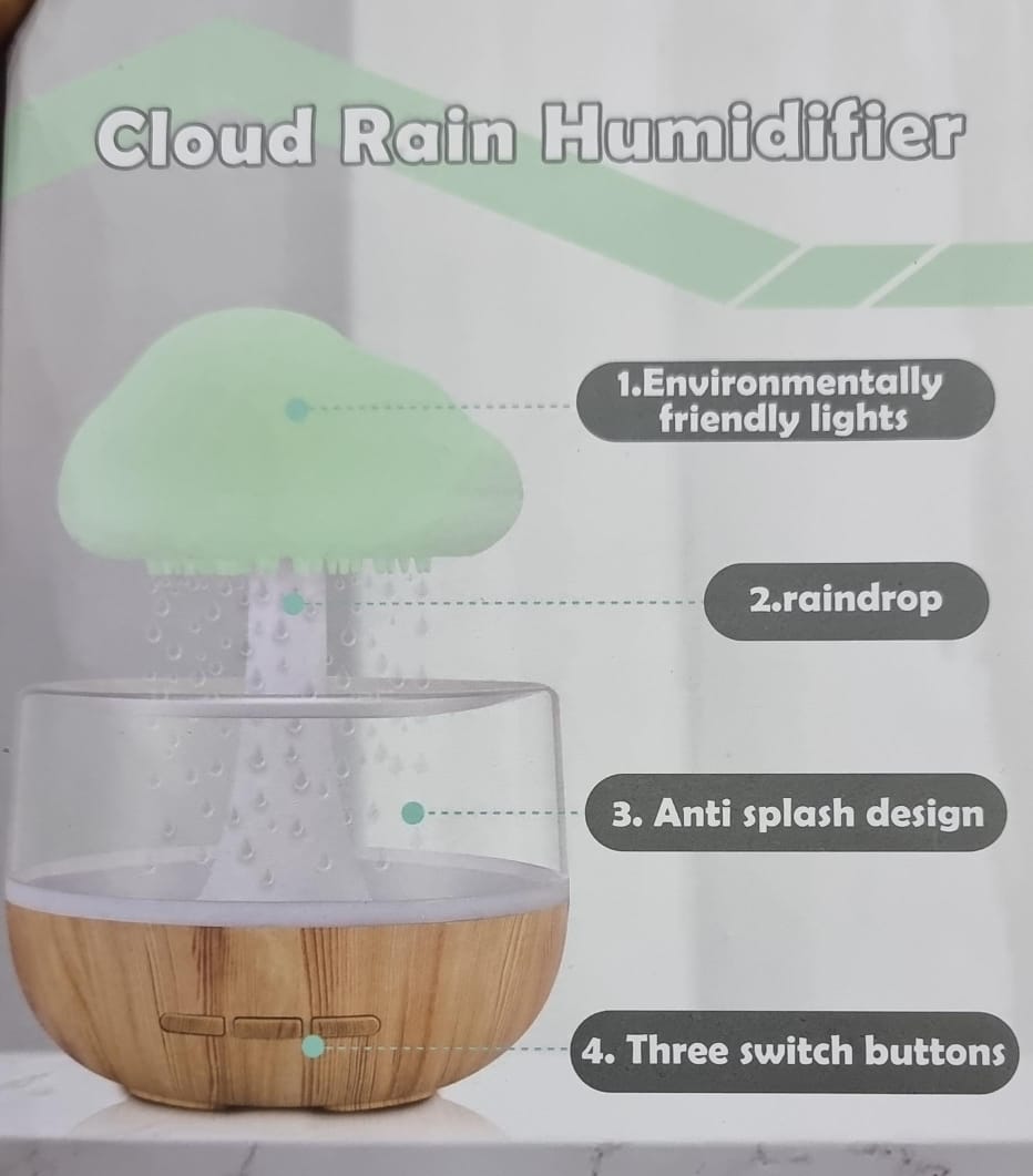 "Sound of rain" rechargeable CLOUD RAIN HUMIDIFIER