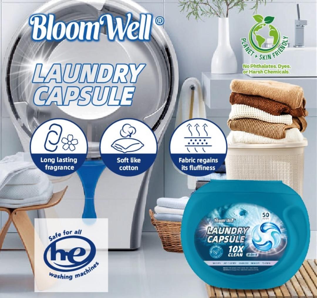 50pcs Bloom Well 5-in-1 Laundry Capsule