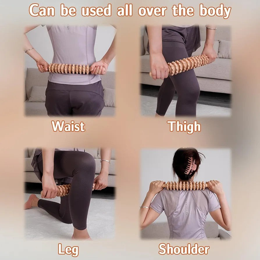 Curved Wood Massage Roller Stick Lymphatic Drainage Wood Therapy Massage Tool Maderoterapia Colombiana Anti Cellulite Massage