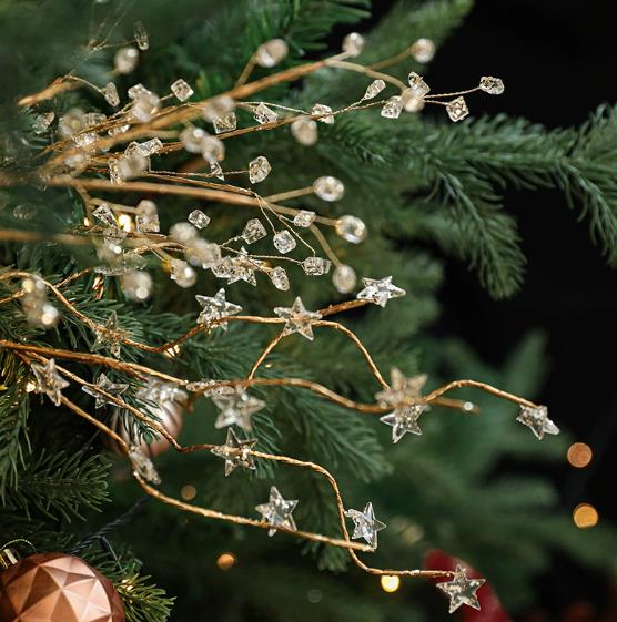 Christmas Decorations Crystal Bud Branches For Xmas DIY Crystal Flower Christmas Acrylic Beads Picks