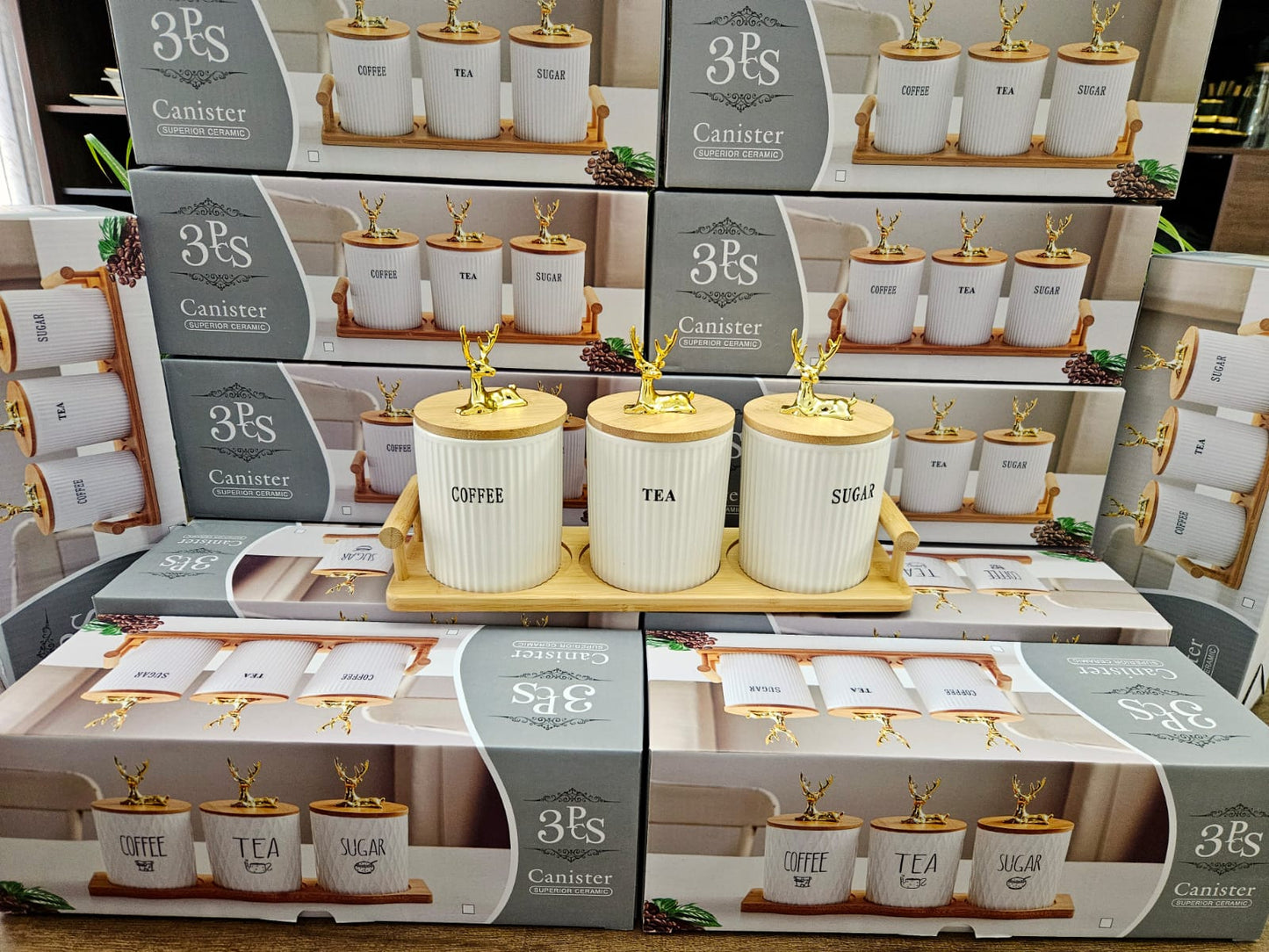 3pcs Ceramic Canister Set