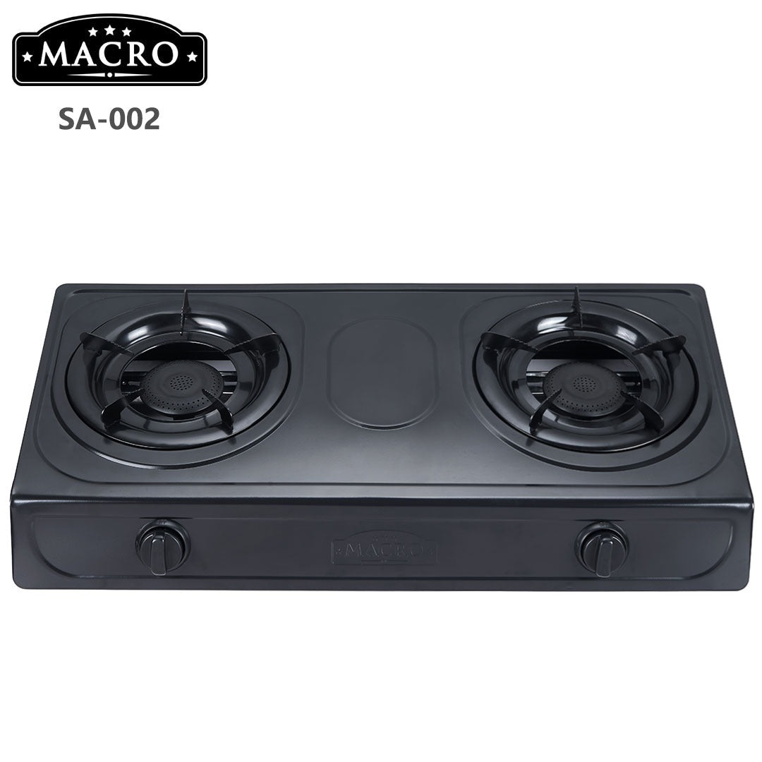 High quality Macro two burners tabletop black cooker