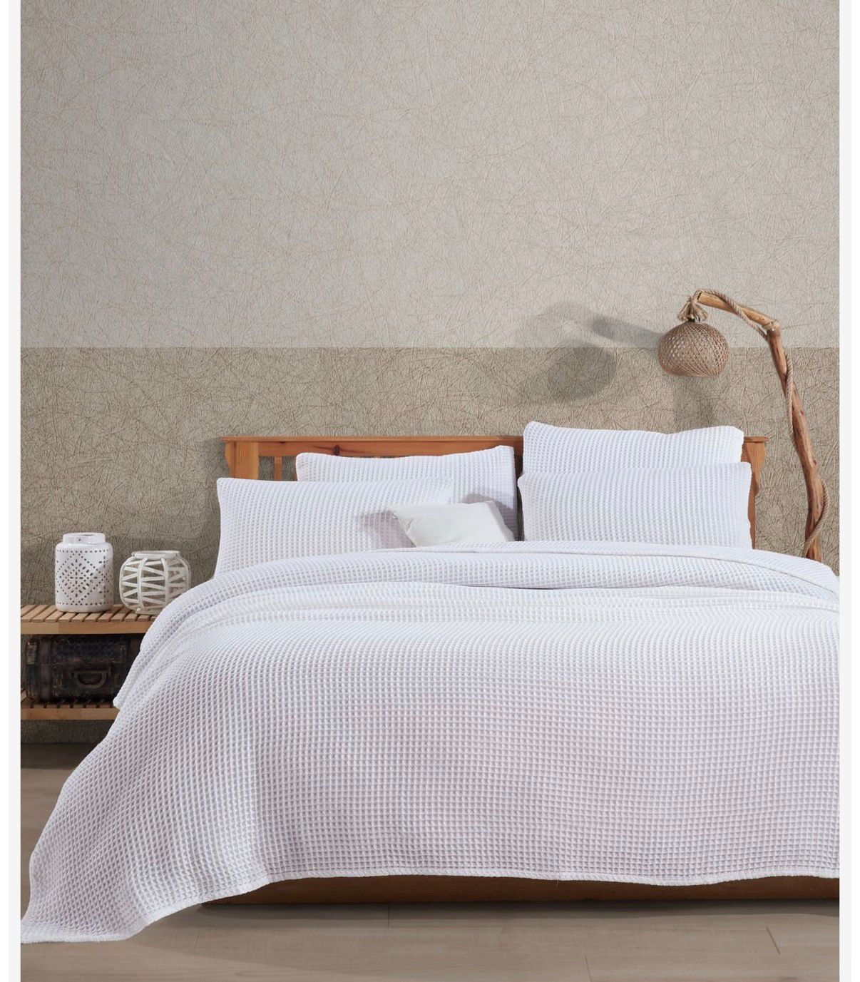 Waffle Bed Coverlet Set with pillow cases
