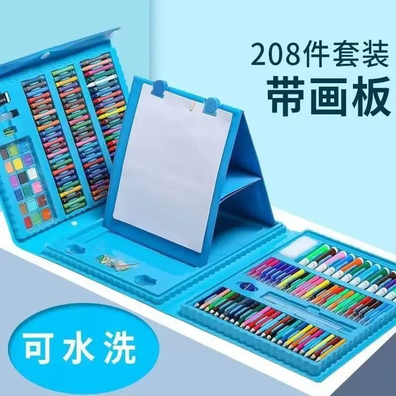 208 PC ART DRAWING/PAINTING SET WITH DRAWING BOARD
