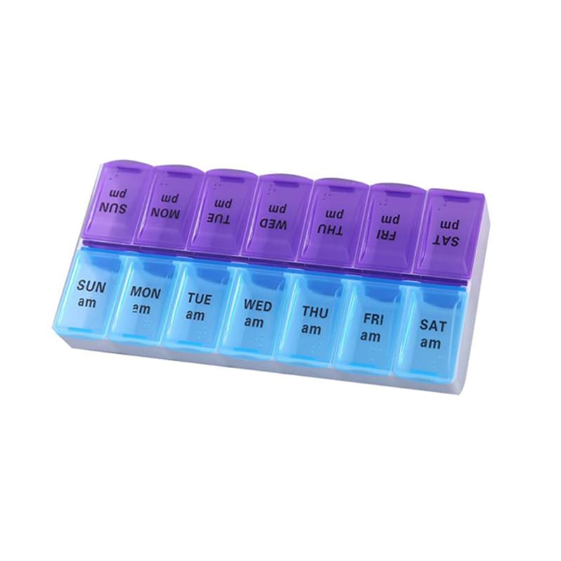 7days Pill Box organizer Practical pill box for a week with 14 days compartments (morning and evening)