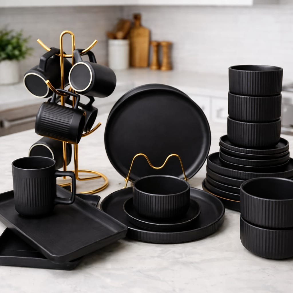 32pcs matte Stoneware glossy Finish