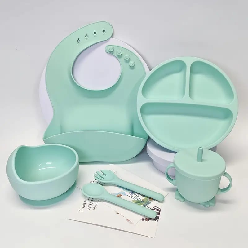 6pc Silicone baby feeding cutlery set