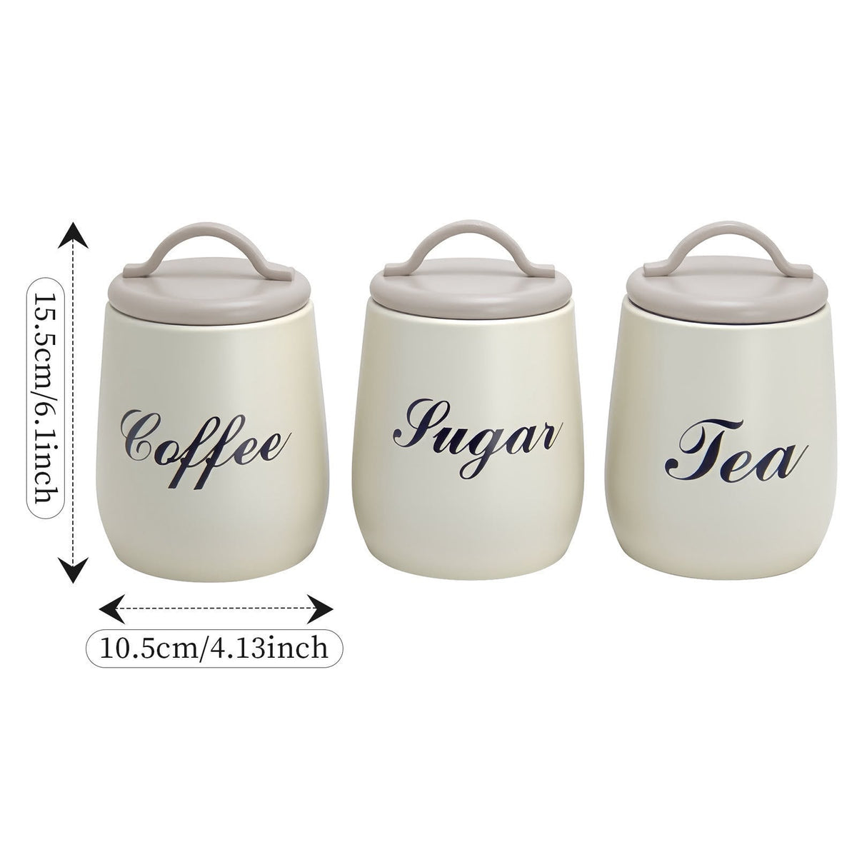 Rustic-style 3-piece kitchen storage canister set