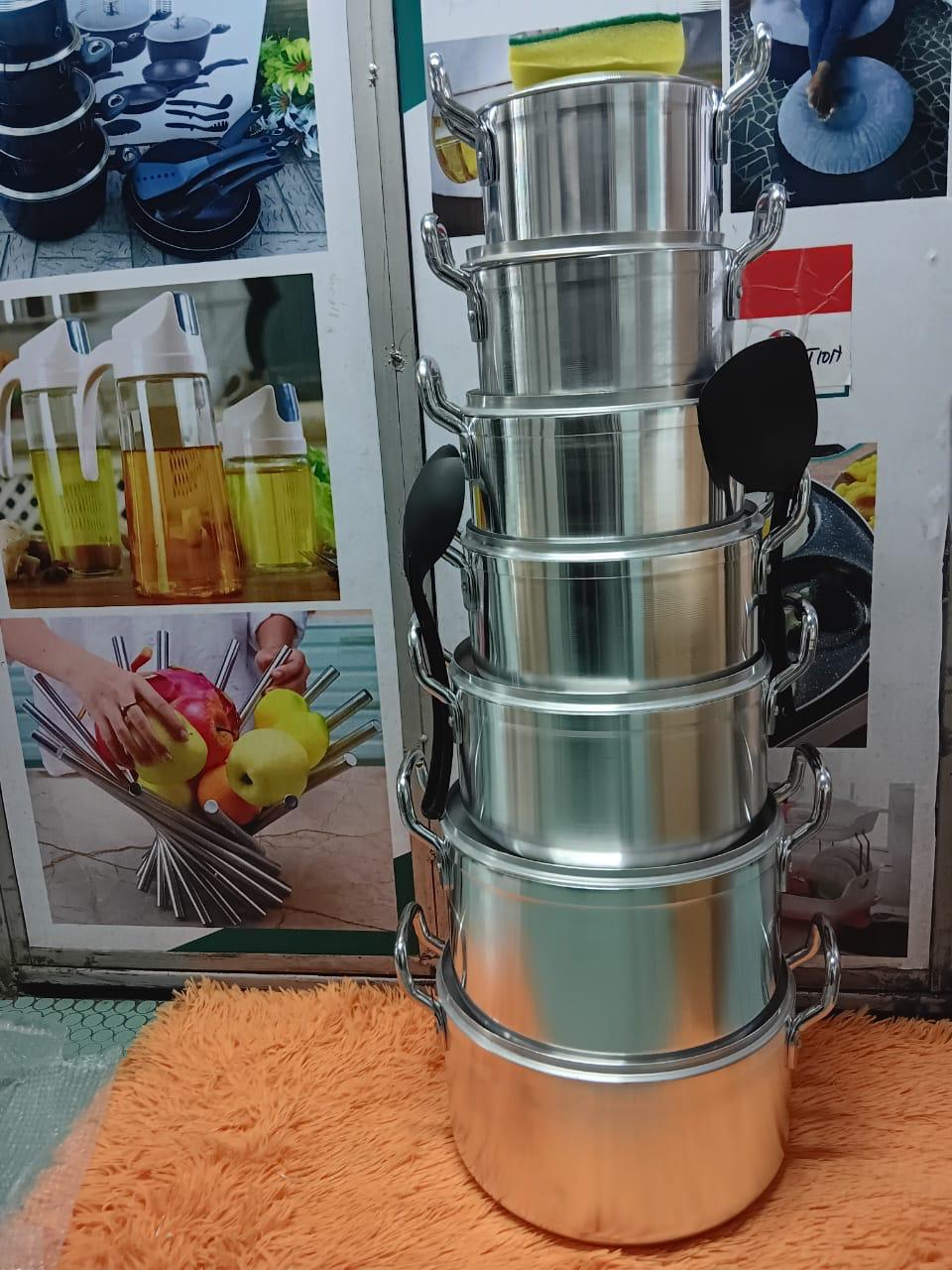 Tonado tc 14-Pcs Stainless Steel Cooking Pot Set