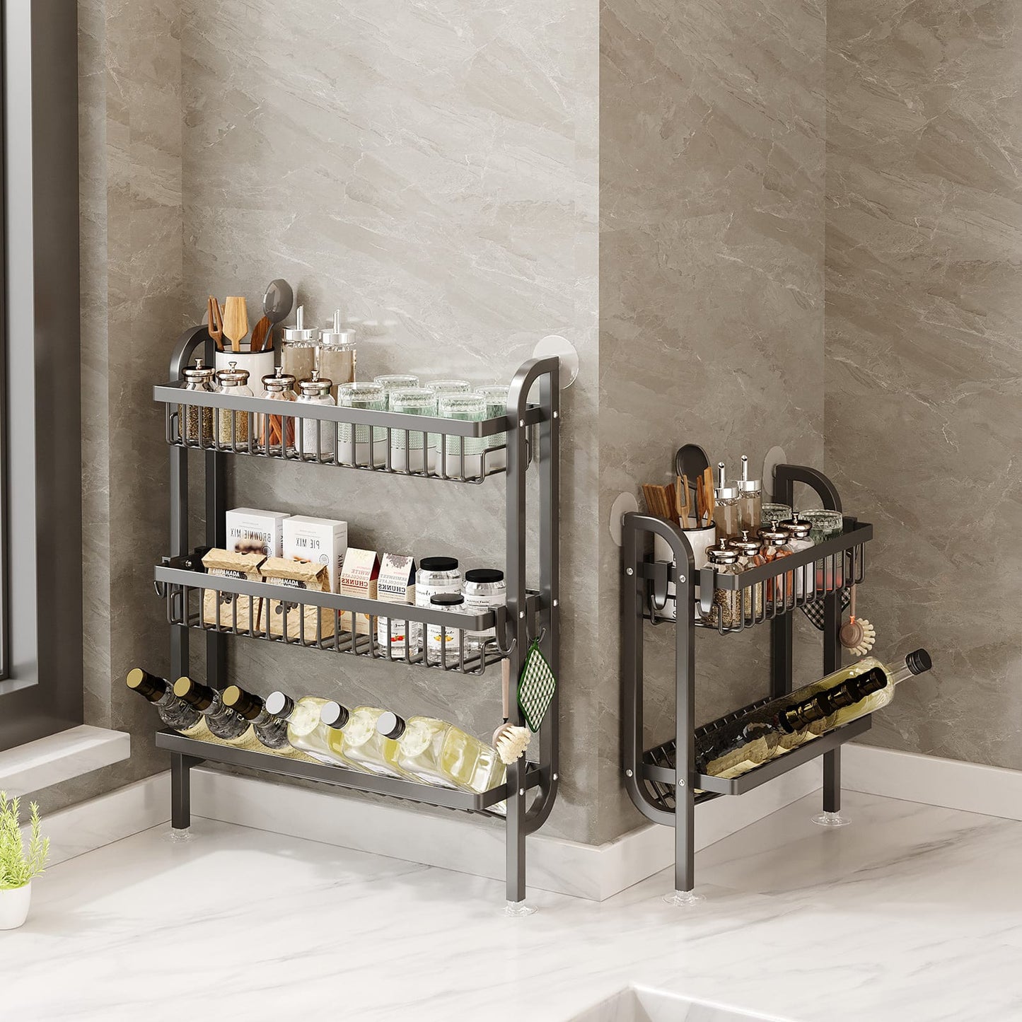 3-Tier Wall-Mounted Kitchen Storage Rack