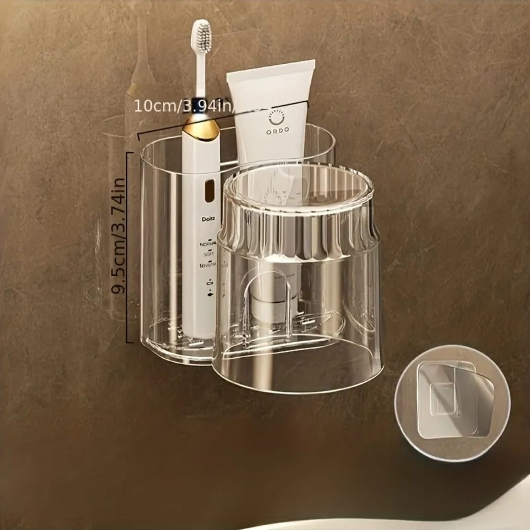 Wall-mounted toothbrush holder with gargle cup