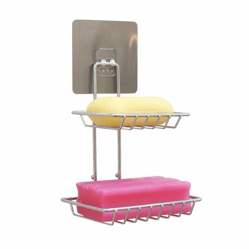 Stainless steel double soap dish