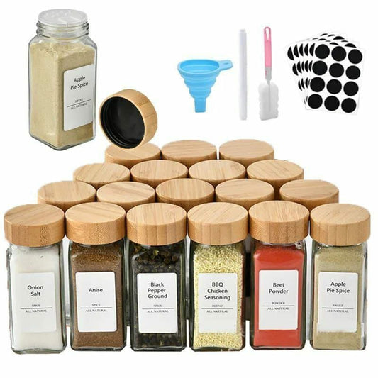 29 pcs set glass storage jars with bamboo lud