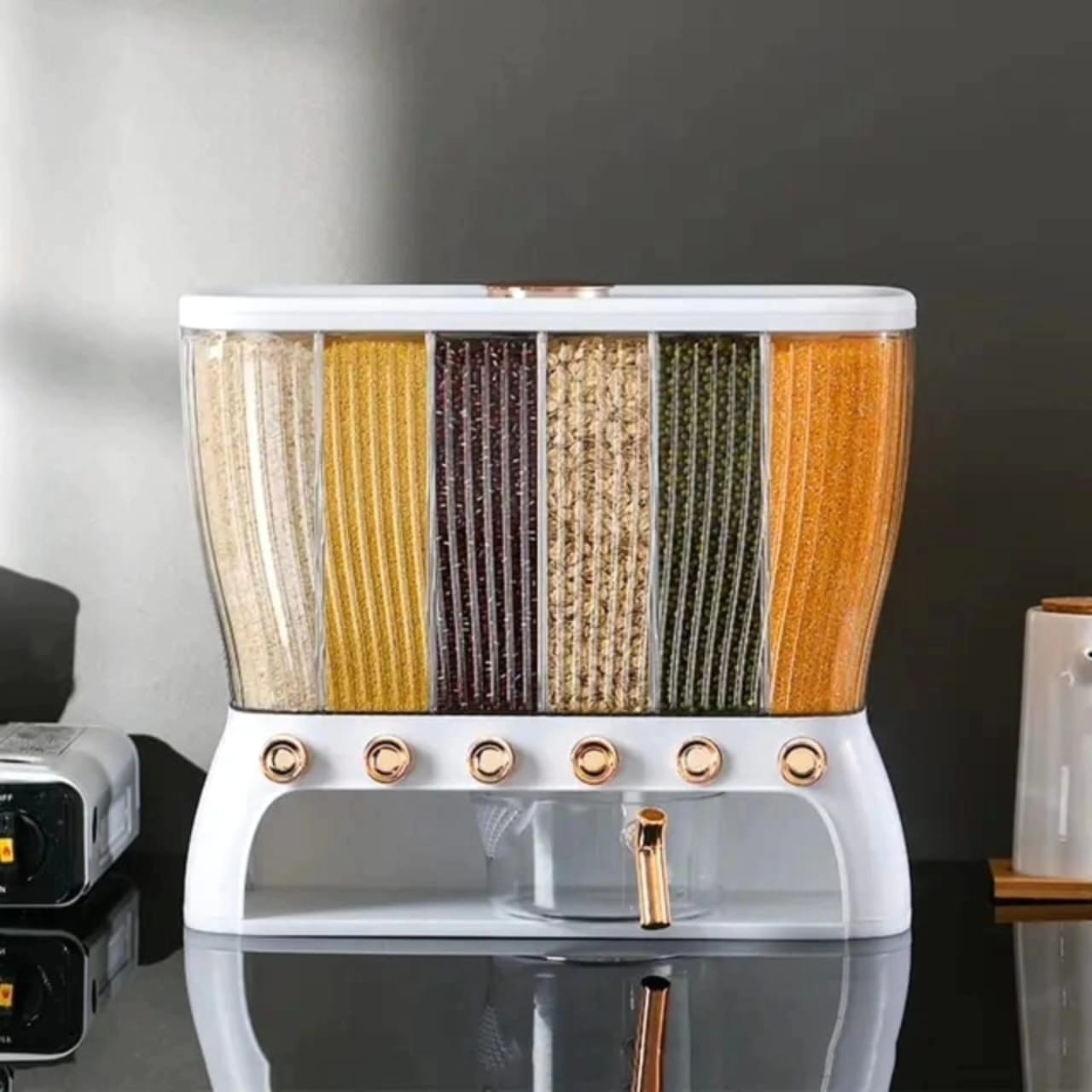 Acrylic Partitioned Rice/Cereal Dispense
