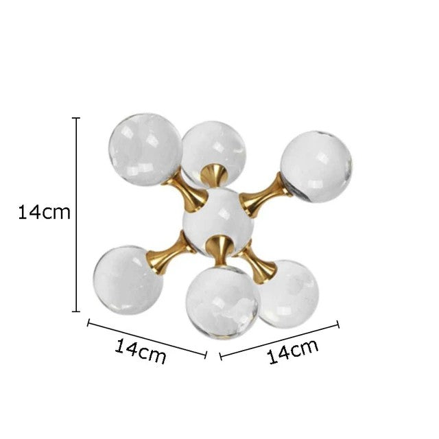 Decorative Sculpture, Modern Minimalist Metal Crystal Molecular Ball Decoration