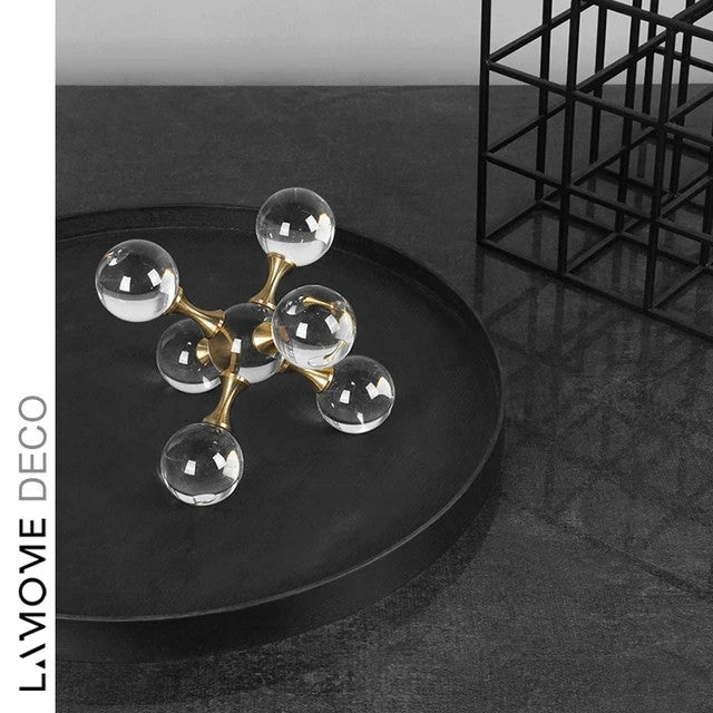 Decorative Sculpture, Modern Minimalist Metal Crystal Molecular Ball Decoration