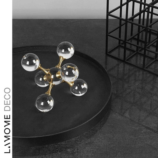 Decorative Sculpture, Modern Minimalist Metal Crystal Molecular Ball Decoration