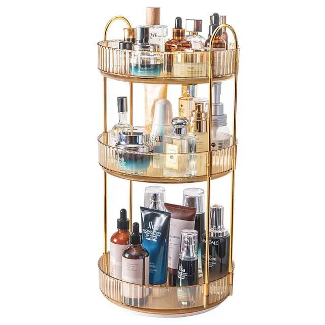 360 Degree 3 Tier Rotating  Multifunctional Transparent makeup/Cosmetic organizer.