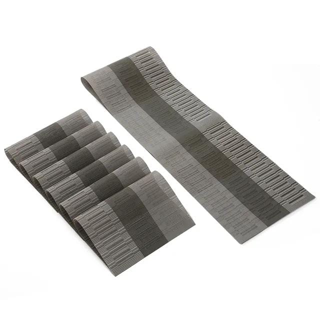 6pcs pvc  table mats plus one table runner