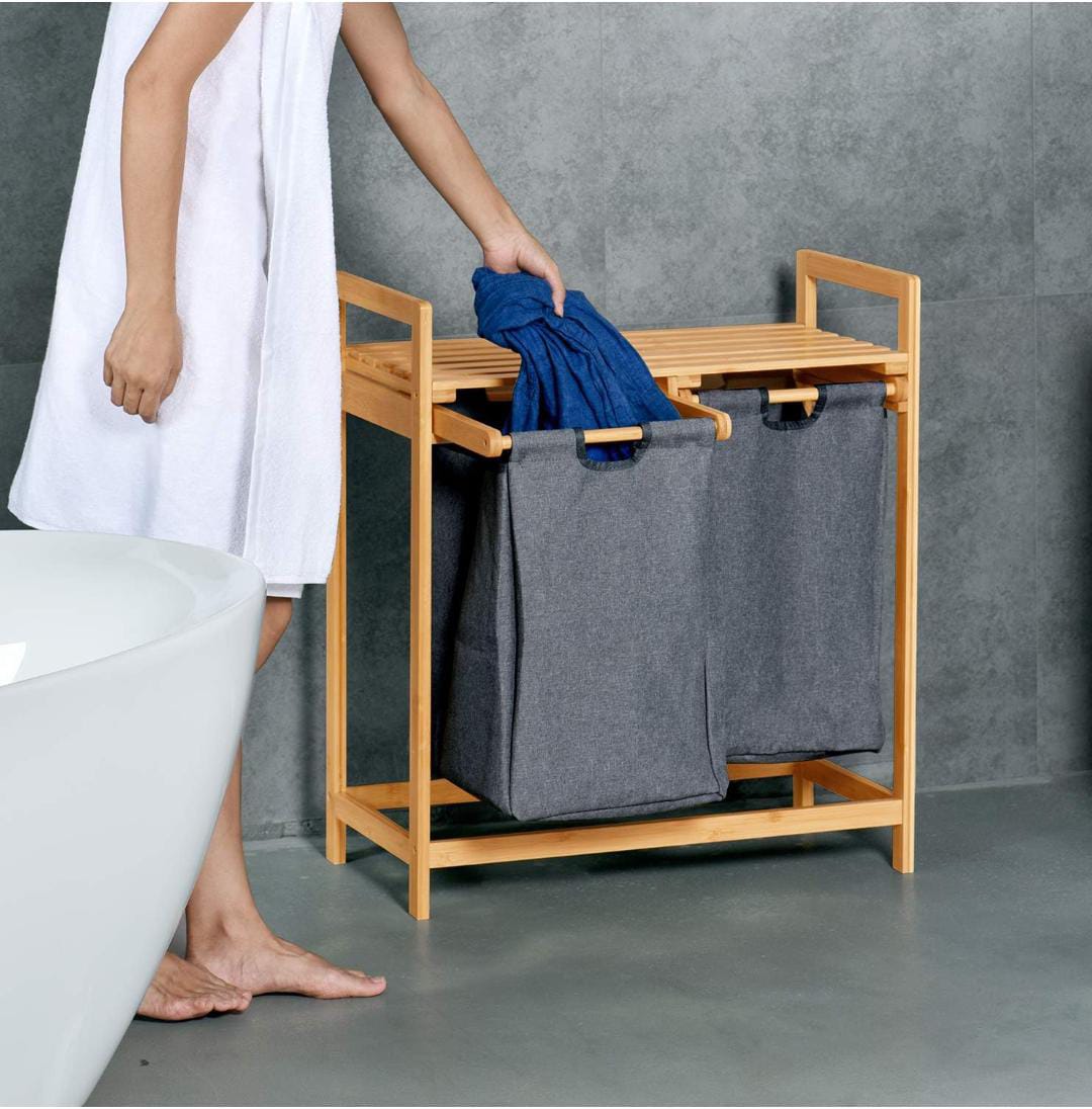 in 1 Bamboo laundry garment sorting/Storage