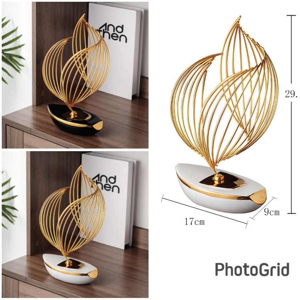 Ceramic Sailing Boat Figurine Boat Decor