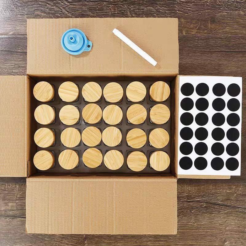 29 pcs set glass storage jars with bamboo lud