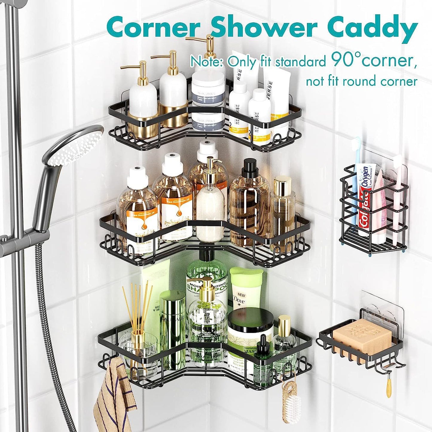 5 pcs set triangular shower caddy