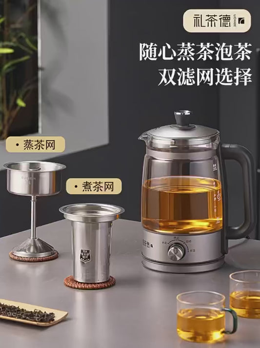 Infuser Kettles, Teapots 1.3L Electric Kettle Electric 600W Teapot Kettle Glass Kettle Temperature Control Kettle Four Speed Adjustable Stainless Steel Overheating Shut Off