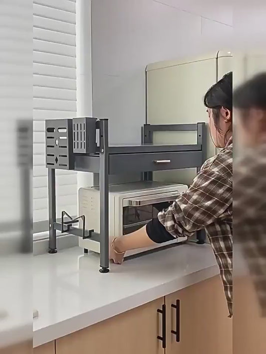 Heavy-duty Microwave Stand with Extra Storage Drawer