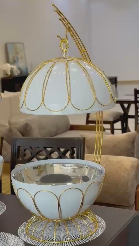 Egg Shaped Round Chaffing Dish Hanging Buffet Food warmer.