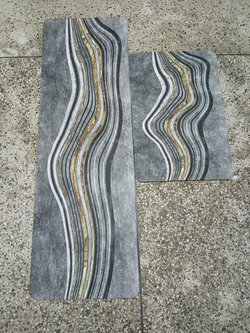 2pcs kitchen mats with rubber super non-slip underside