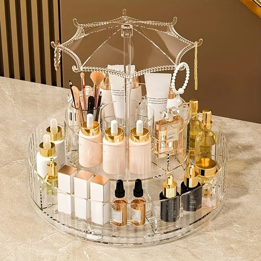 Rotating Umbrella Makeup Organizer