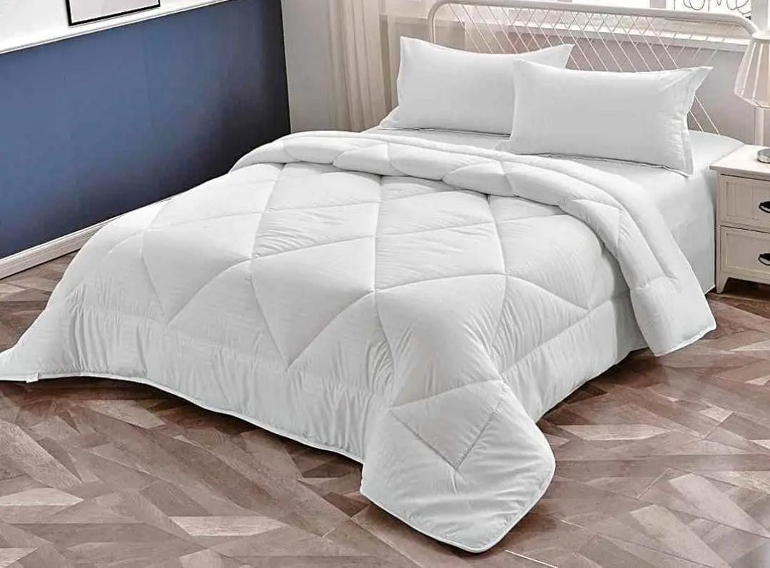 4 pc set , Cotton striped binded  duvet, one bedsheet and two pillowcases