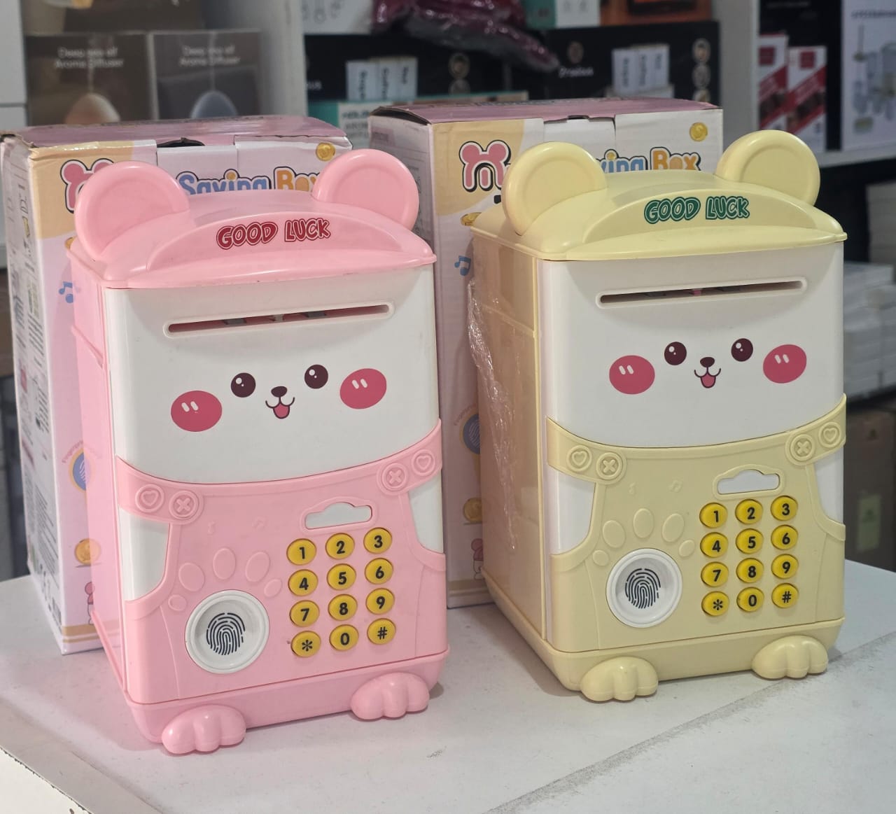 New Cartoon Finger print electronic piggy home bank with music