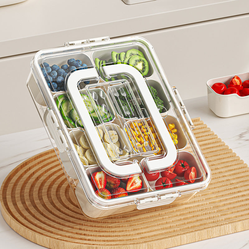 10-compartment clear fridge box