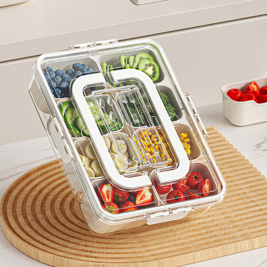 10-compartment clear fridge box