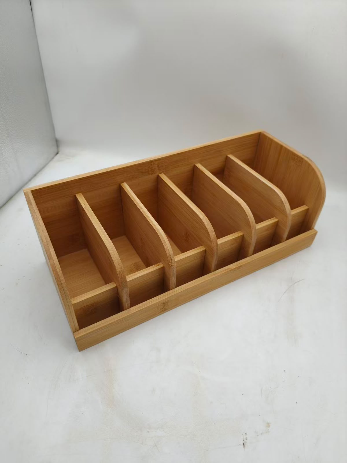 6 Slot Premium bamboo belt organizer